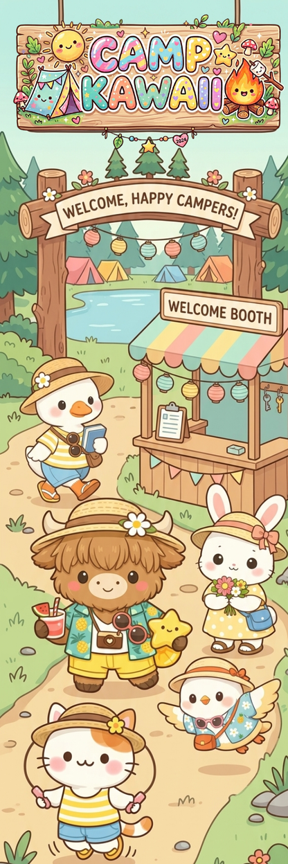 Camp Kawaii Welcome Laminated Bookmark Autumnmist Boutique