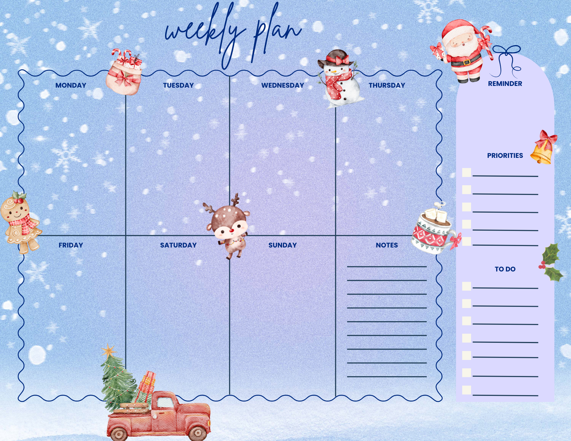 Xmas Fun Large Planner Notepad 8.5" x 11" - Bookworm Gift - Notepad Autumnmist Boutique