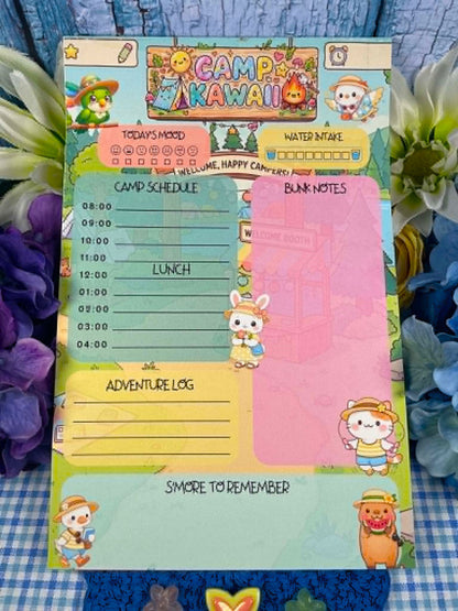 Camp Kawaii Daily Adventure Planner Notepad 5.5" x 8.5" Autumnmist Boutique