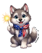 Stars &amp; Stripes Husky Vinyl Sticker Autumnmist Boutique