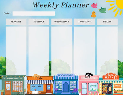 Main Street Weekly Planner Notepad 8.5" x 11" - Bookworm Gift - Notepad