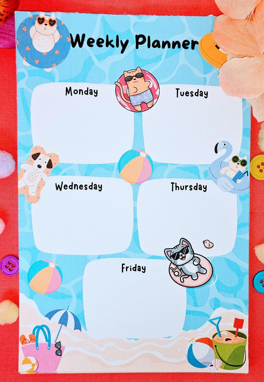 Poolside Pals Daily Planner Notepad 5.5" x 8.5"