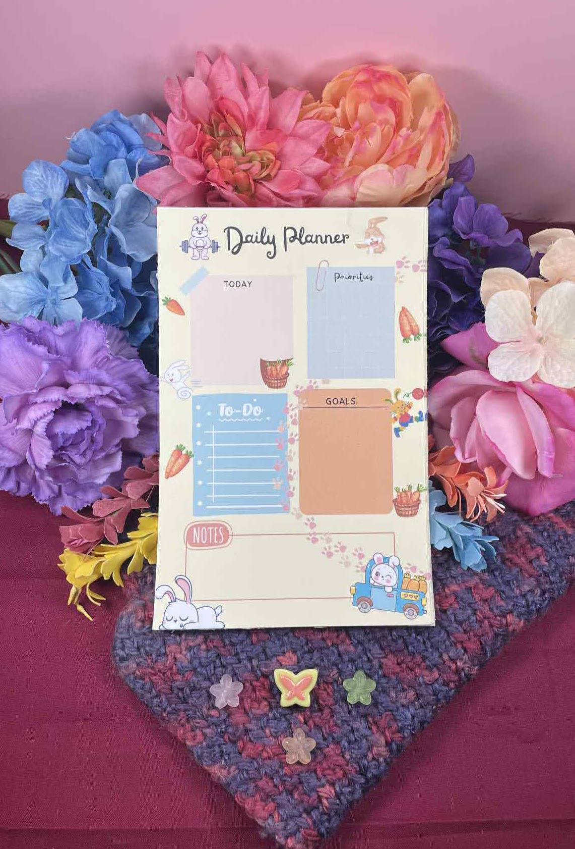 Bunny Dream Weekly Planner Notepad 5.5" x 8.5"