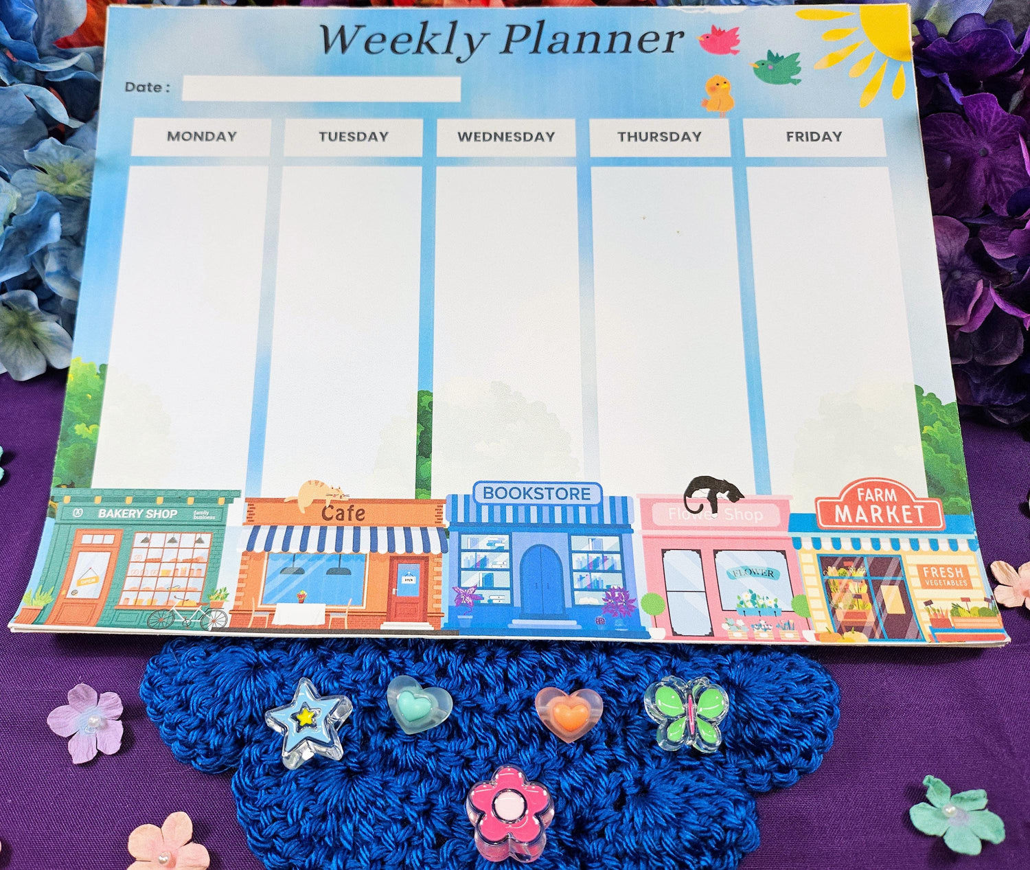 Main Street Weekly Planner Notepad 8.5" x 11" - Bookworm Gift - Notepad
