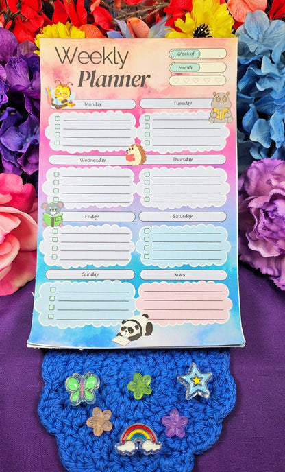 Reading in the Clouds Weekly Planner Notepad 5.5" x 8.5"