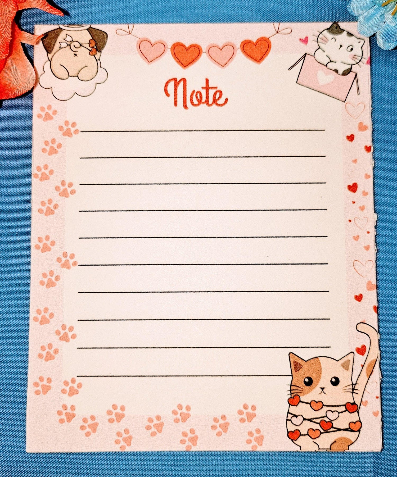 Paws &amp; Whiskers Valentines Notepad 4.25&quot; x 5.5&quot;