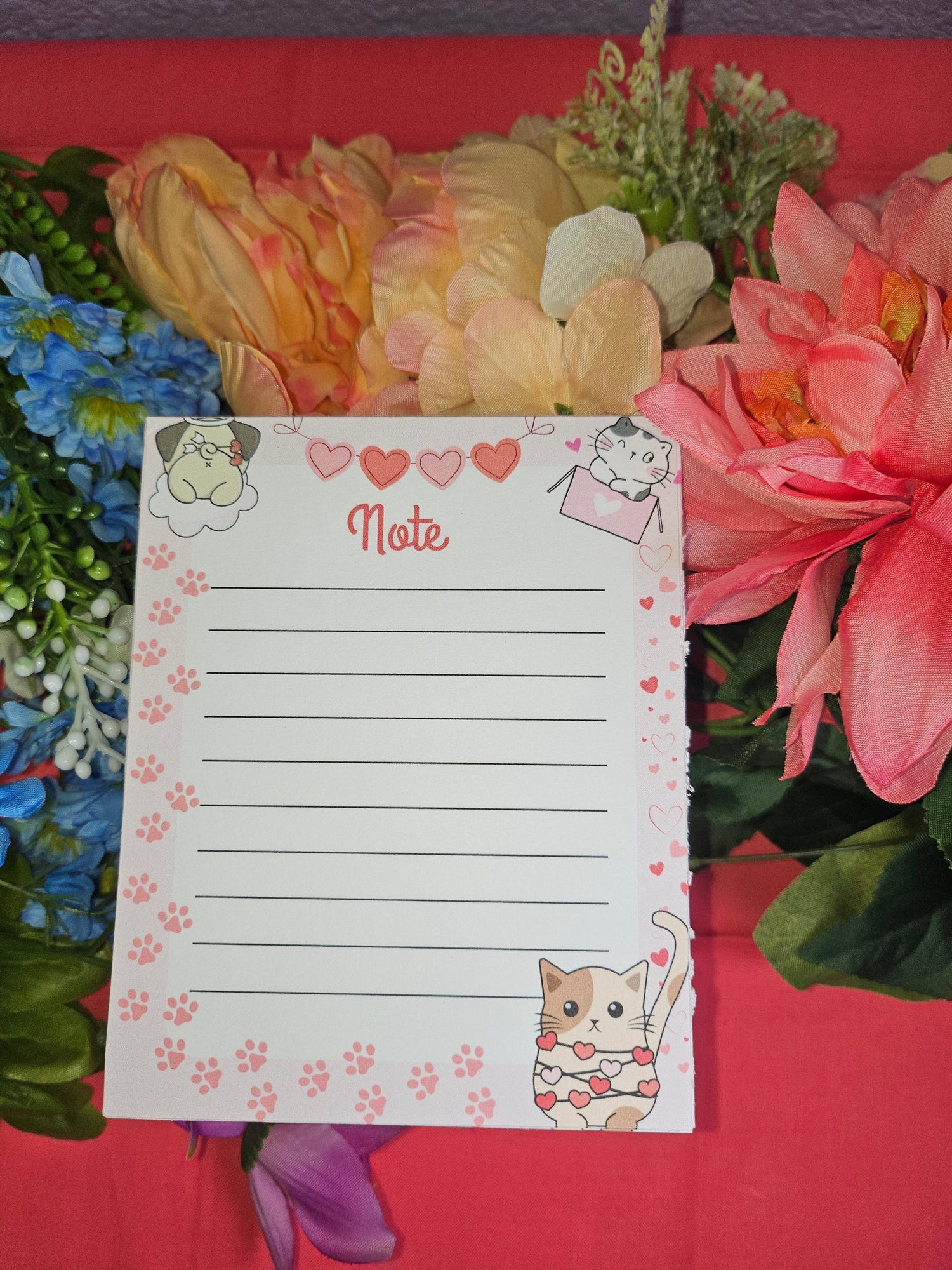 Paws &amp; Whiskers Valentines Notepad 4.25&quot; x 5.5&quot;