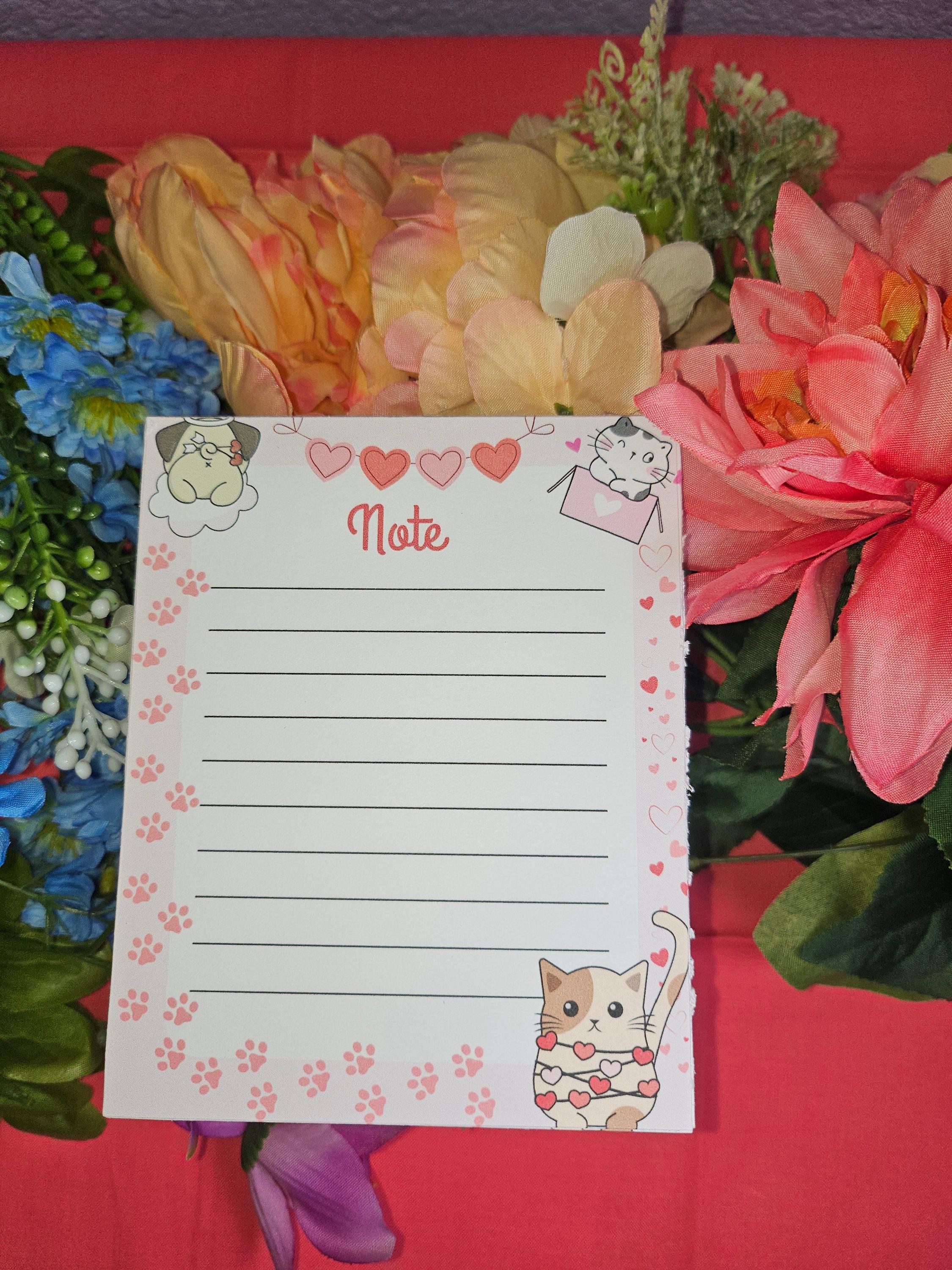 Paws &amp; Whiskers Valentines Notepad 4.25&quot; x 5.5&quot;