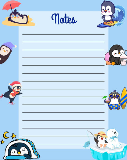 Penguin Adventures Notepad 4.25&quot; x 5.5&quot;