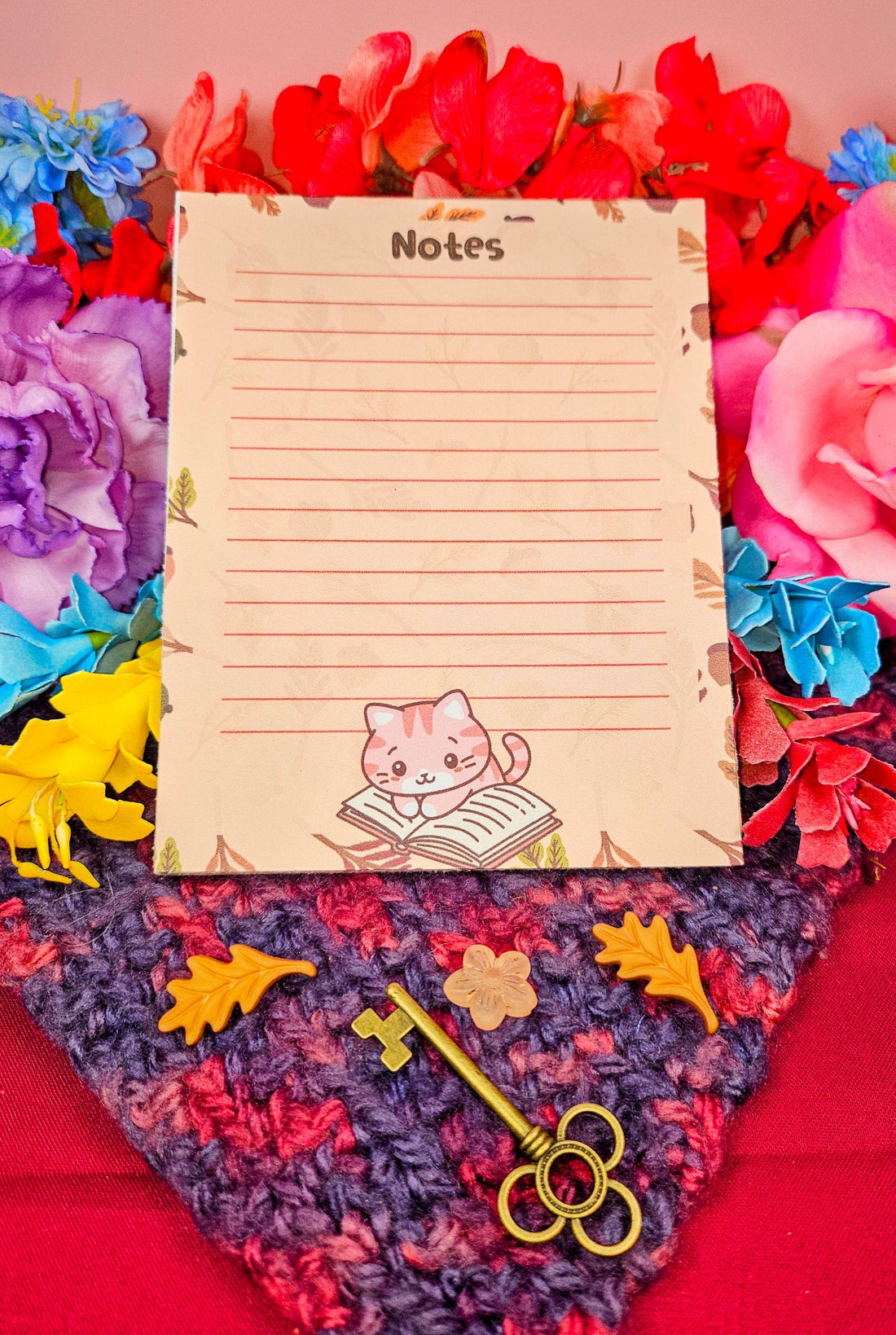 Fall Cozy Cat Notepad 4.25&quot; x 5.5&quot;