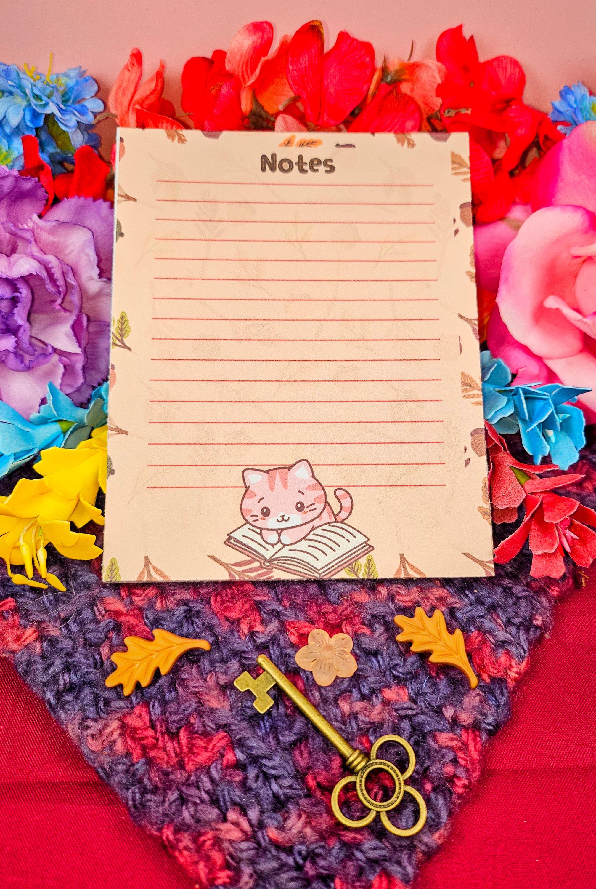 Fall Cozy Cat Notepad 4.25&quot; x 5.5&quot;