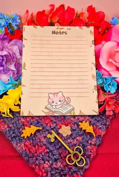 Fall Cozy Cat Notepad 4.25&quot; x 5.5&quot;