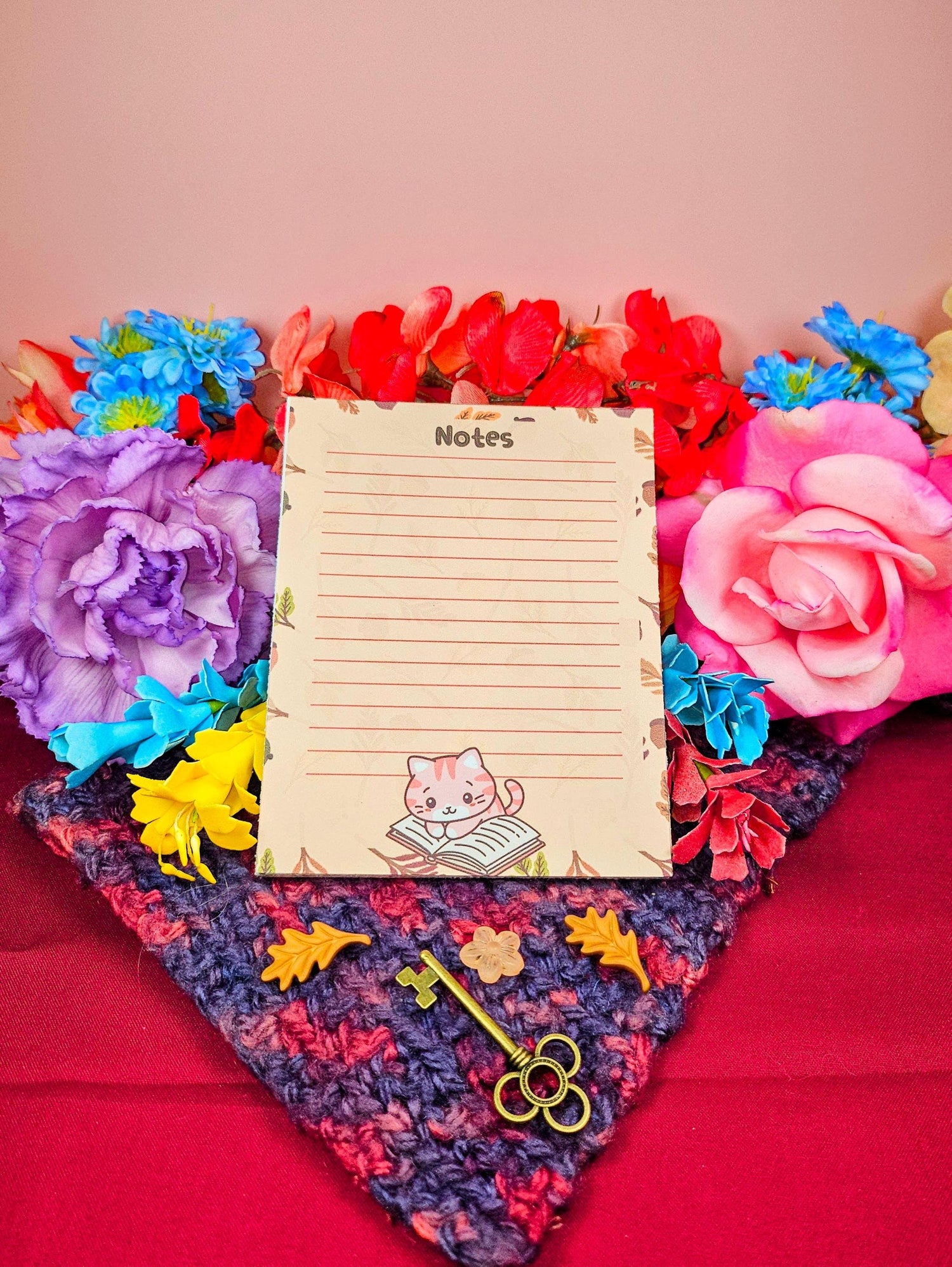 Fall Cozy Cat Notepad 4.25&quot; x 5.5&quot;