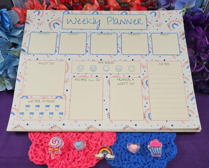 Mood &amp; Magic Weekly Notepad 8.5" x 11" - Bookworm Gift - Notepad