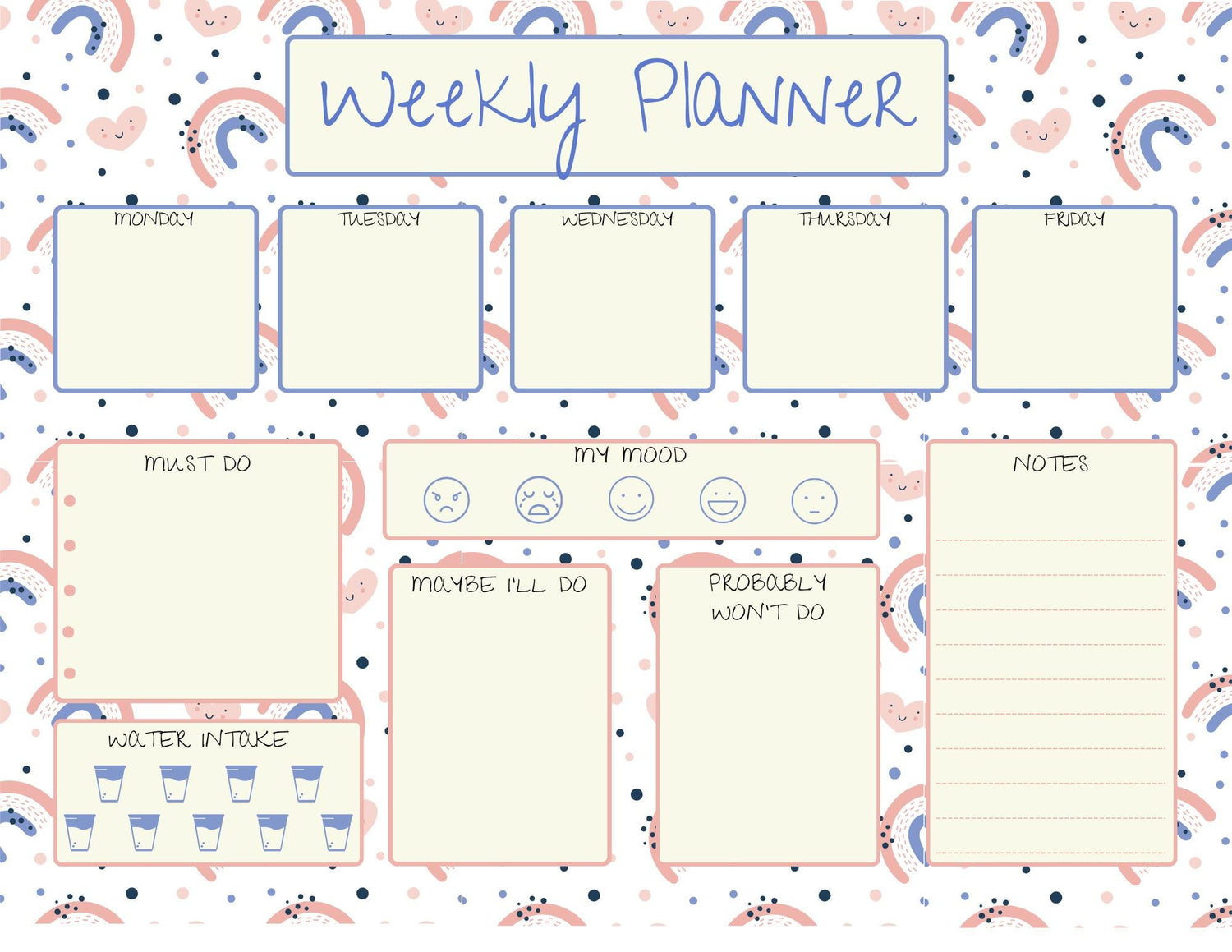 Mood &amp; Magic Weekly Notepad 8.5" x 11" - Bookworm Gift - Notepad