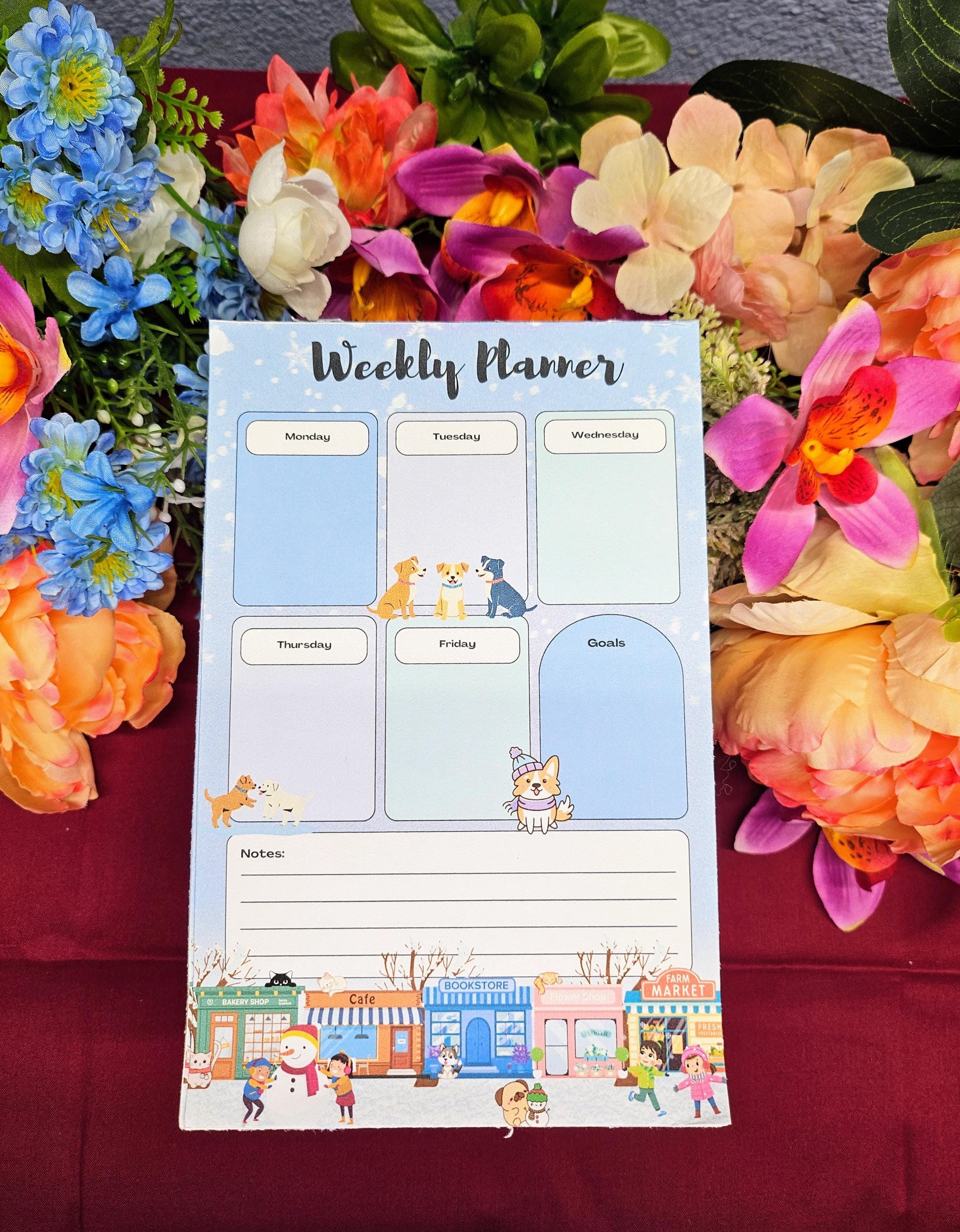 Main Street Winter Weekly Planner Notepad 5.5" x 8.5"
