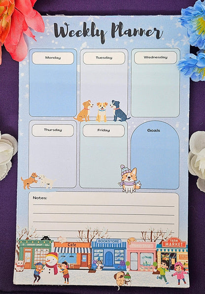 Main Street Winter Weekly Planner Notepad 5.5" x 8.5"
