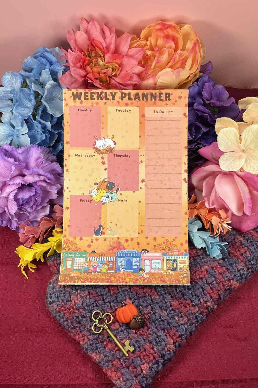 Main Street Fall Weekly Planner Notepad 5.5" x 8.5"