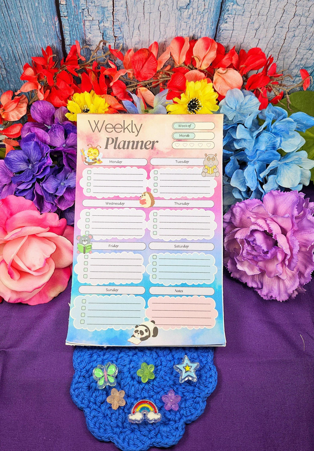 Reading in the Clouds Weekly Planner Notepad 5.5" x 8.5"