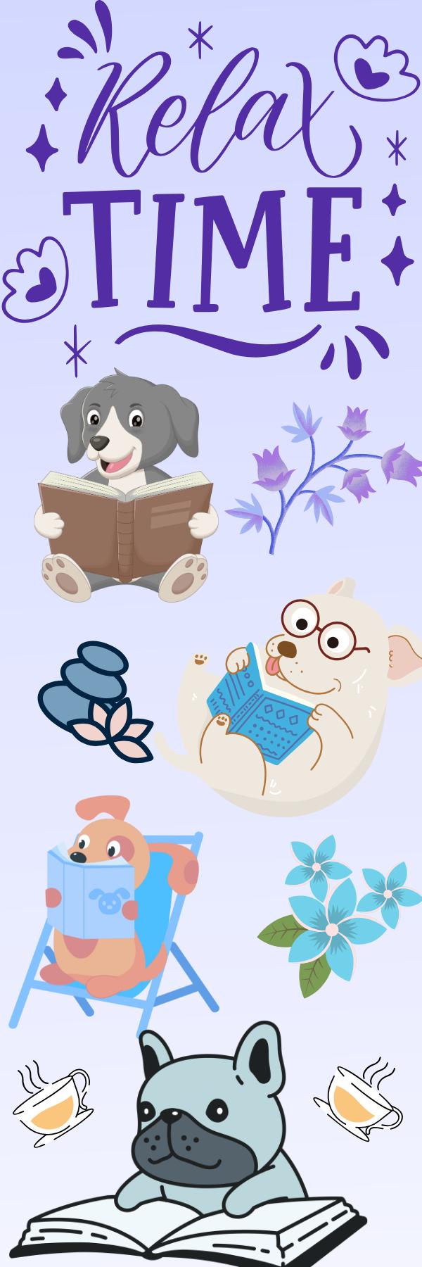Relax TIME Reading Animals Bookmark