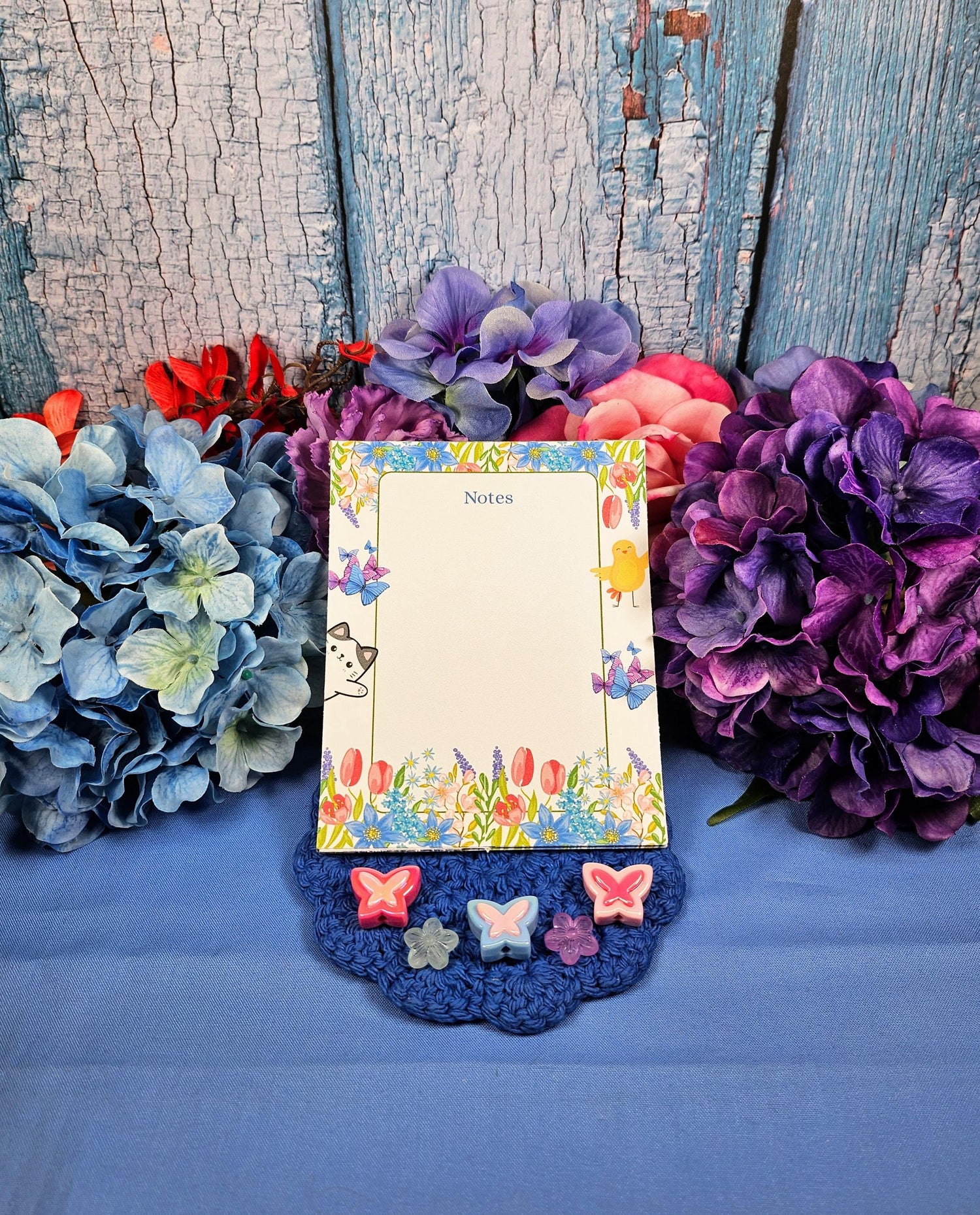 Whimsical Floral Animal Notepad 4.25&quot; x 5.5&quot;