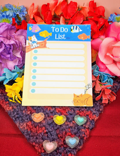 Catfish &amp; Bubbles To-Do Notepad 4.25&quot; x 5.5&quot;