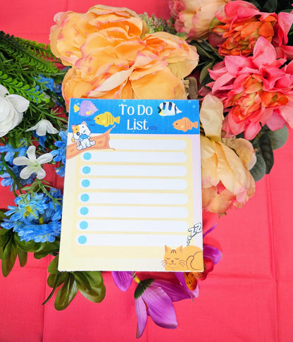 Catfish &amp; Bubbles To-Do Notepad 4.25&quot; x 5.5&quot;