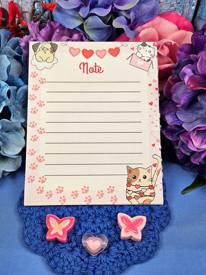 Paws &amp; Whiskers Valentines Notepad 4.25&quot; x 5.5&quot;