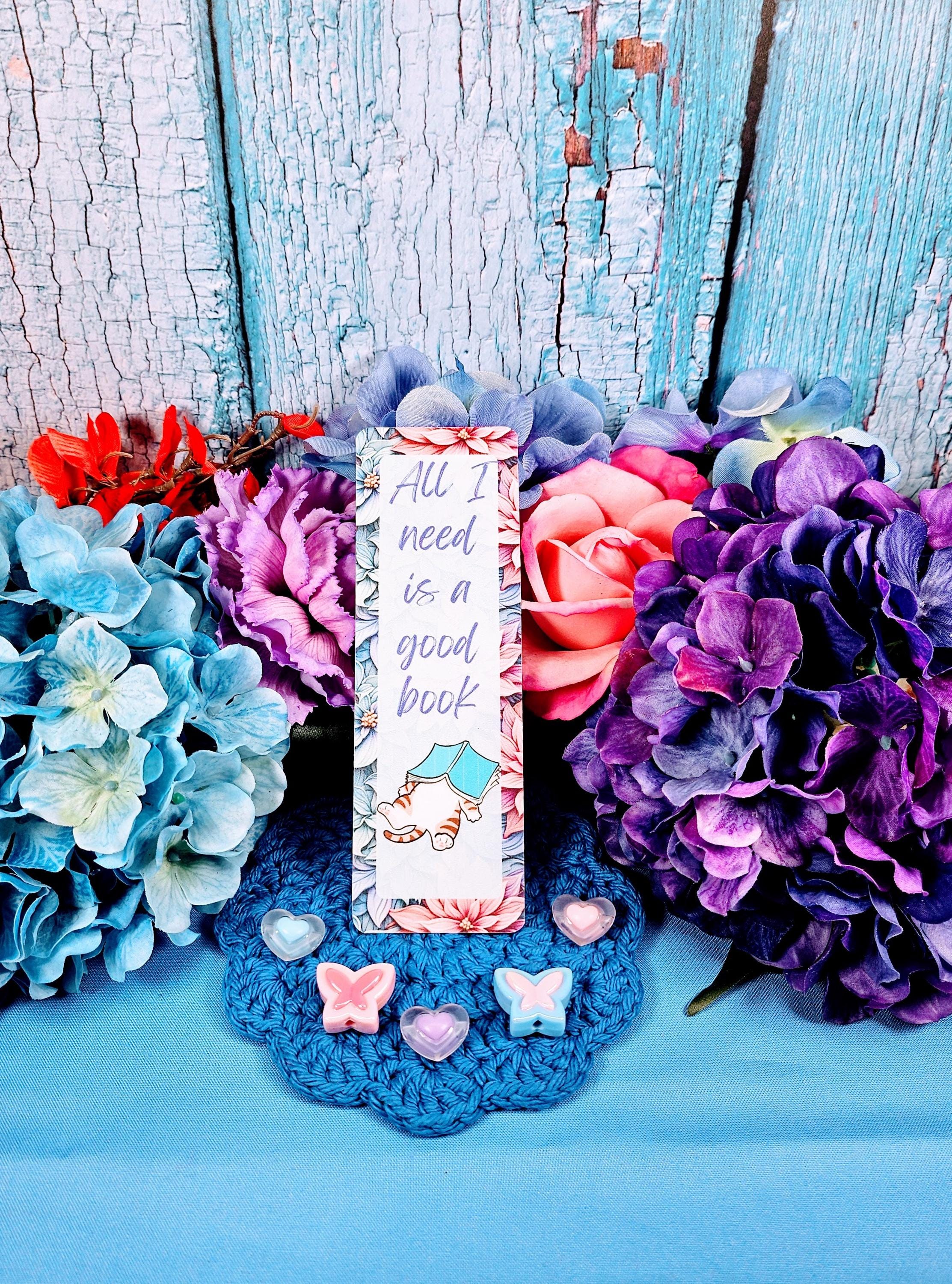 Whiskers &amp; Words Bookmark - Floral Bookmark