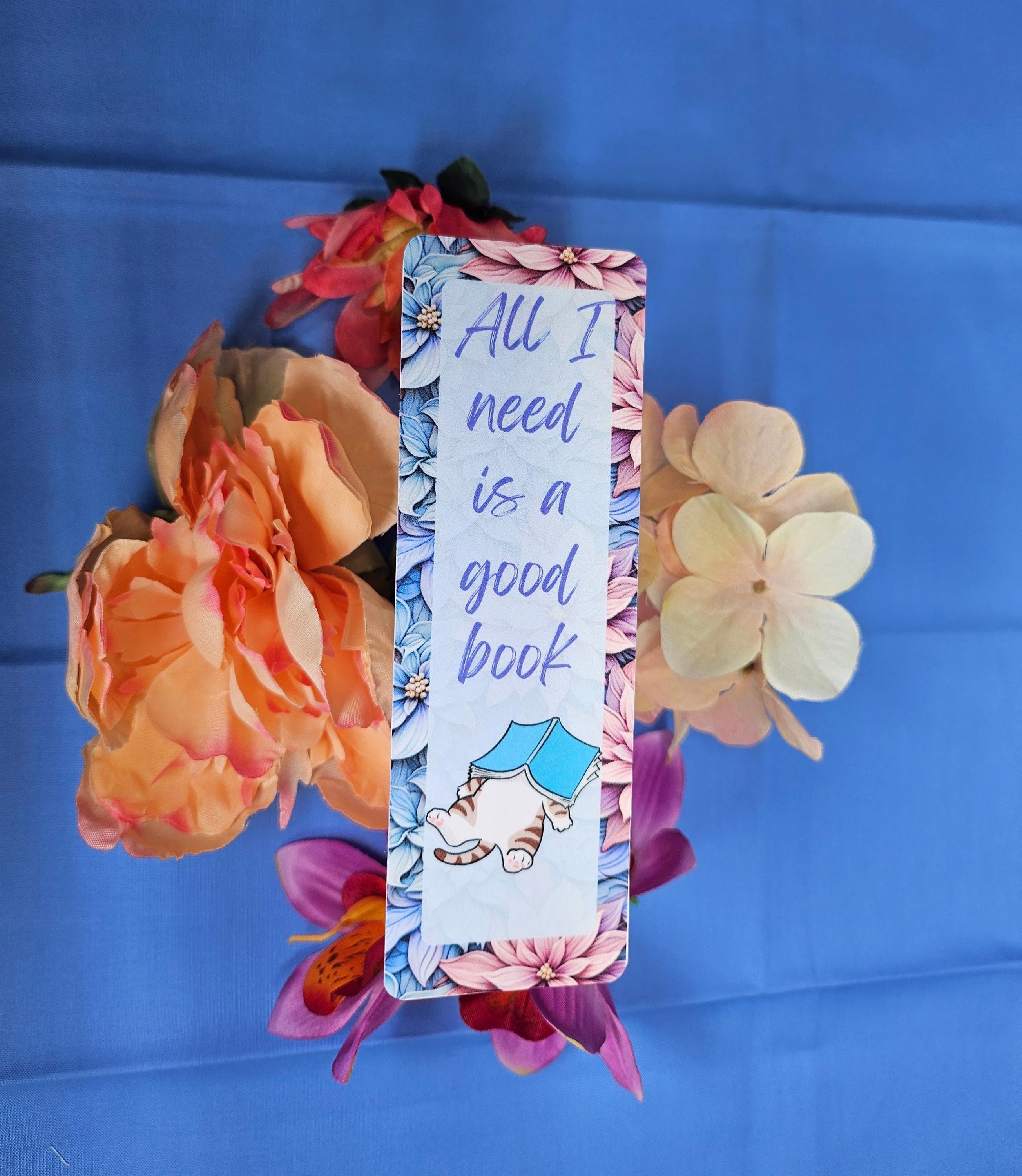 Whiskers &amp; Words Bookmark - Floral Bookmark