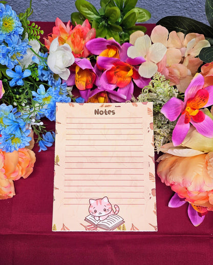 Fall Cozy Cat Notepad 4.25&quot; x 5.5&quot;