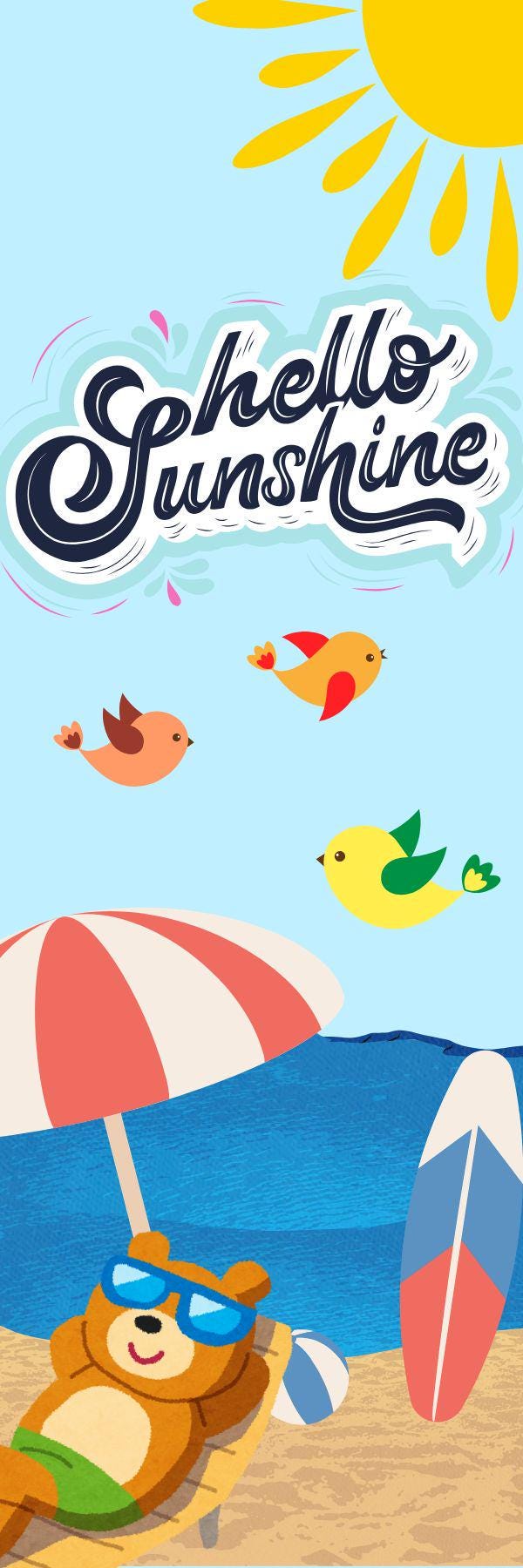 Hello Sunshine Beach Vibes Bookmark