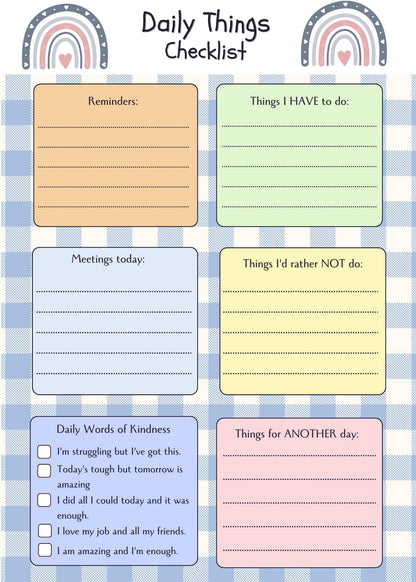 Rainbow Reflections Daily Planner Notepad 5.5" x 8.5"