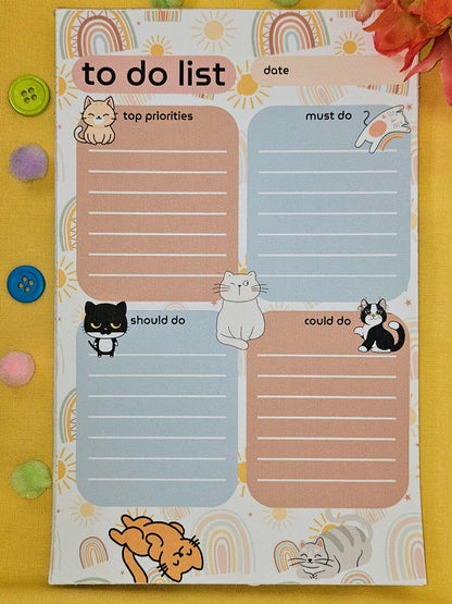Meowgical Priorities Daily Planner Notepad 5.5" x 8.5"