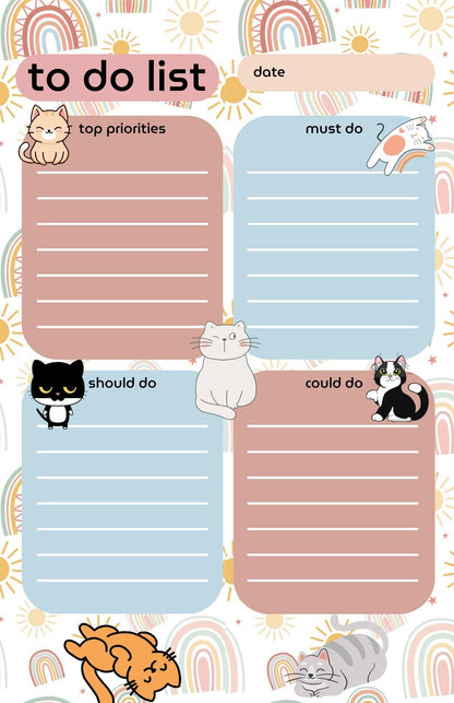 Meowgical Priorities Daily Planner Notepad 5.5" x 8.5"