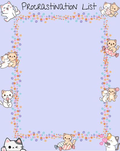 Sweet Paws Parade Procrastination Notepad 4.25&amp;quot; x 5.5&amp;quot; Autumnmist Boutique