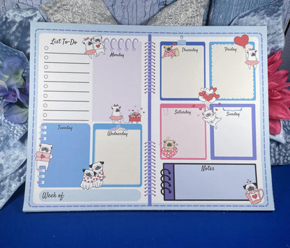 Pug Love Planner Notepad 8.5&amp;quot; x 11&amp;quot; Autumnmist Boutique