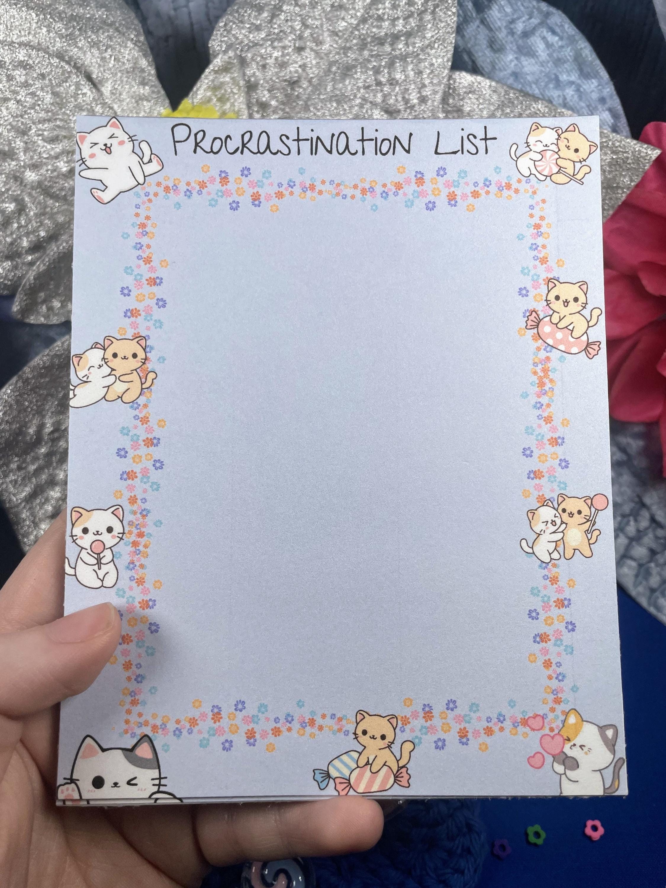 Sweet Paws Parade Procrastination Notepad 4.25&amp;quot; x 5.5&amp;quot; Autumnmist Boutique