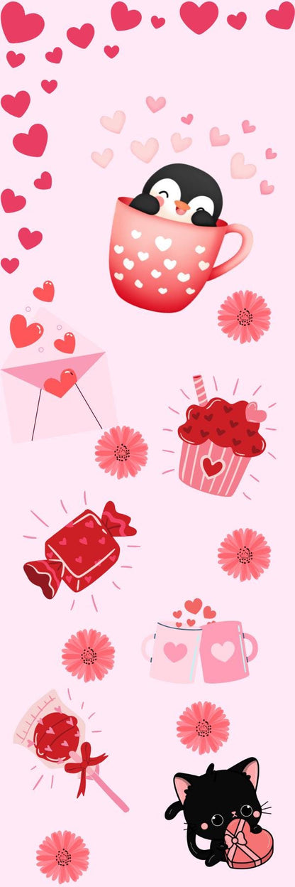 Valentine Whiskers Laminated Bookmark Autumnmist Boutique