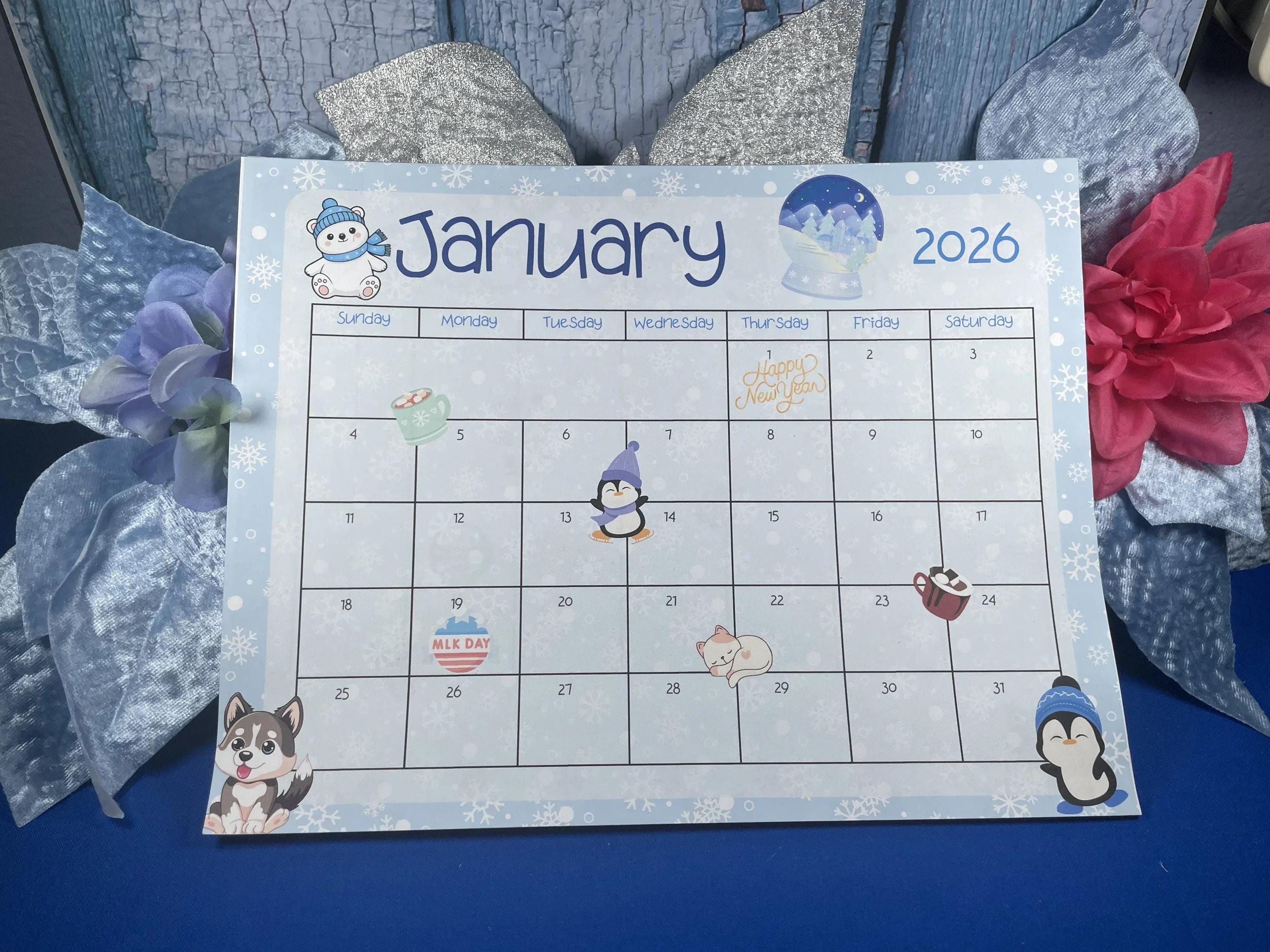 2026 Monthly Calendar - Autumnmist Boutique