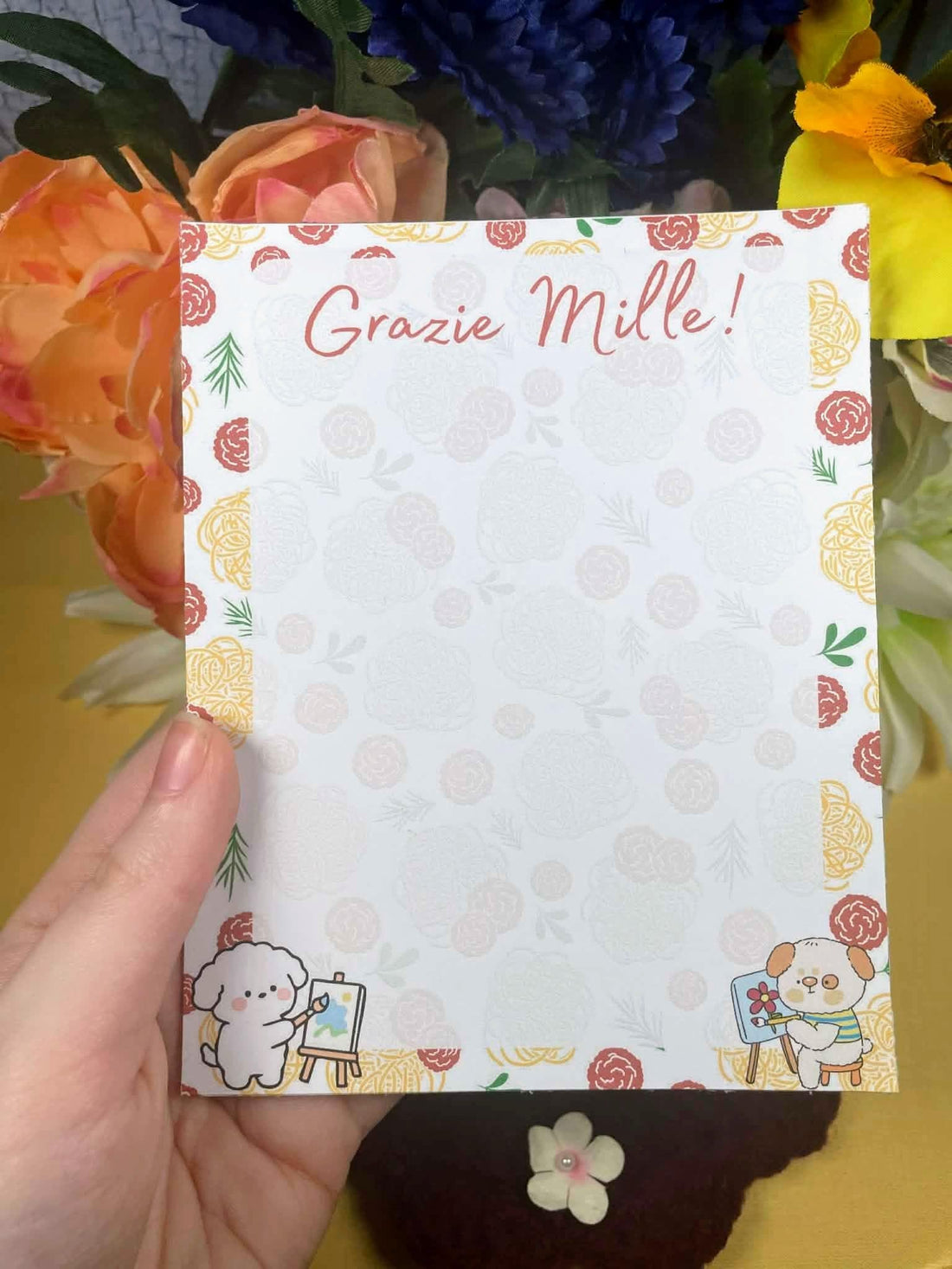 Grazie Mille Italian Dog Notepad 4.25&amp;quot; x 5.5&amp;quot; Autumnmist Boutique