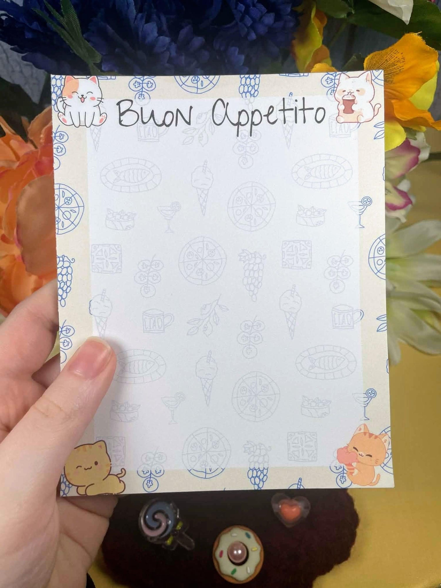 Buon Appetito Italian Cats Notepad 4.25&amp;quot; x 5.5&amp;quot; Autumnmist Boutique