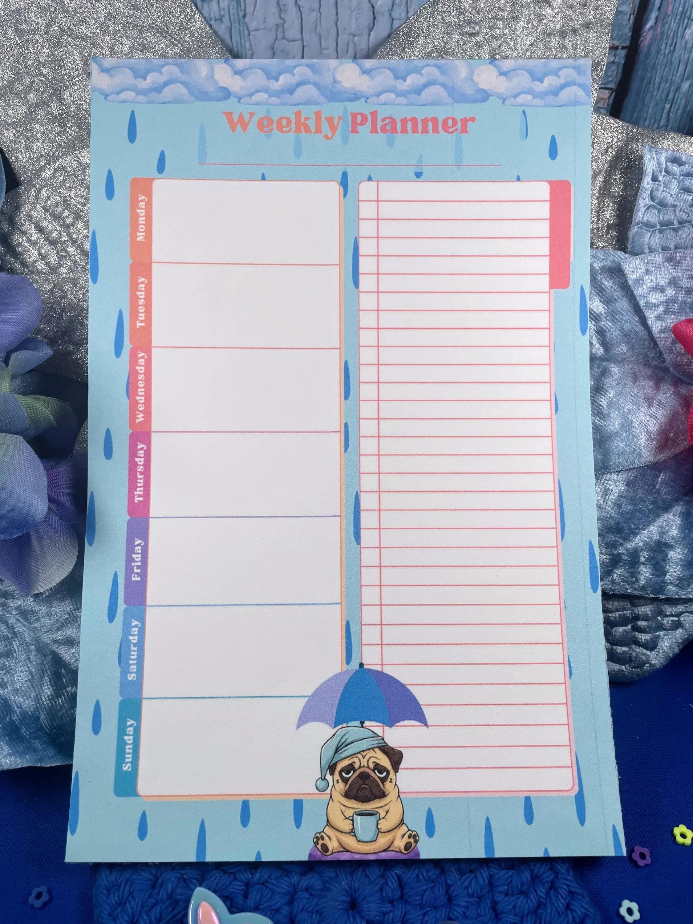 Rainy Dog Planner Notepad 5.5&amp;quot; x 8.5&amp;quot; - Autumnmist Boutique