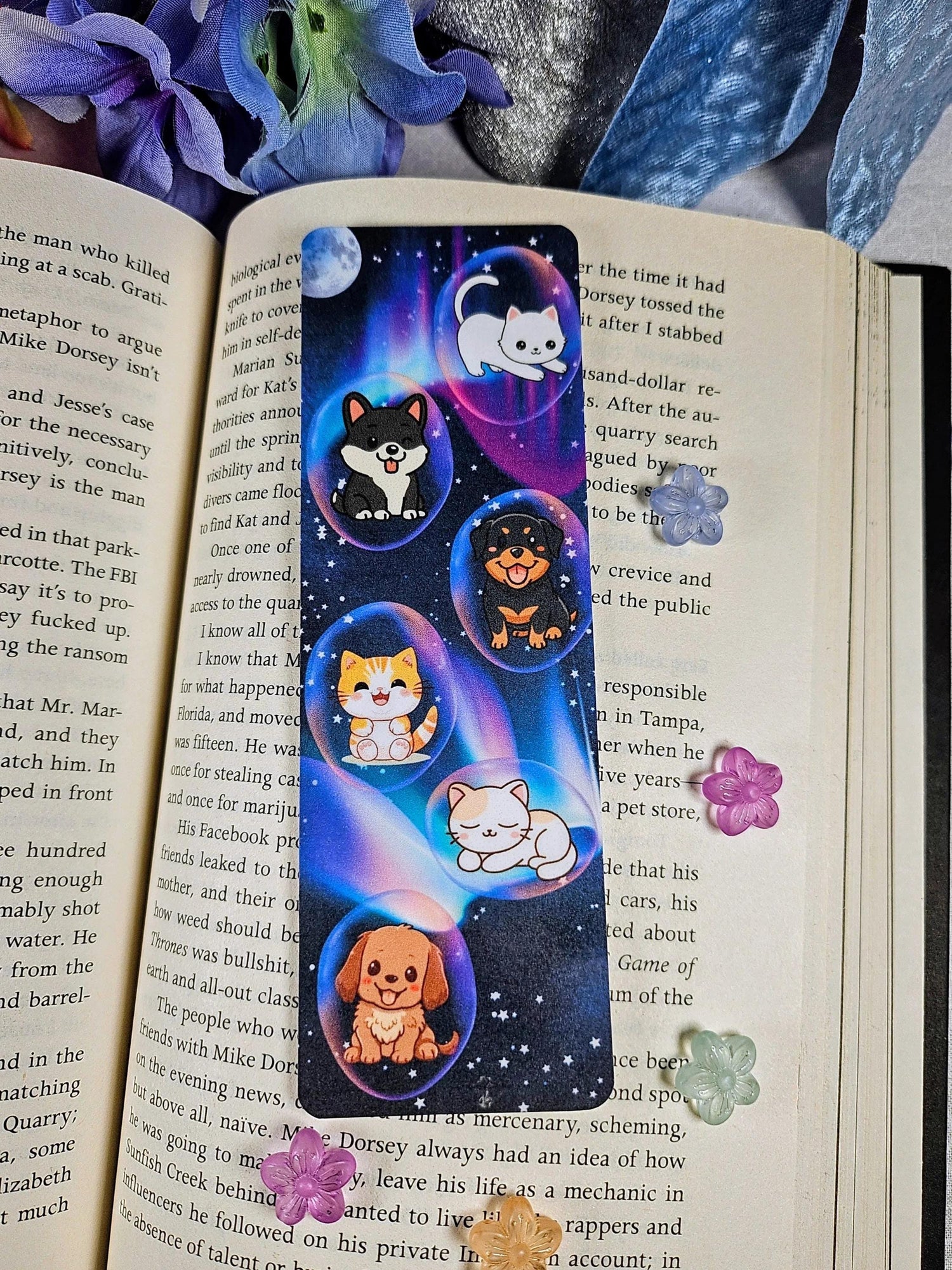 Cosmic Companions Laminated Bookmark - Autumnmist Boutique