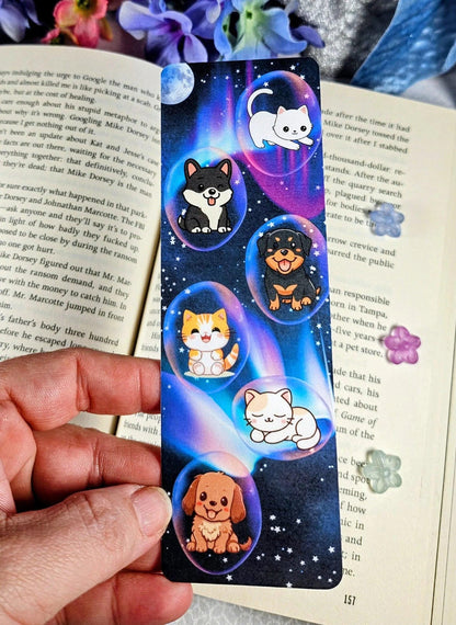 Cosmic Companions Laminated Bookmark - Autumnmist Boutique