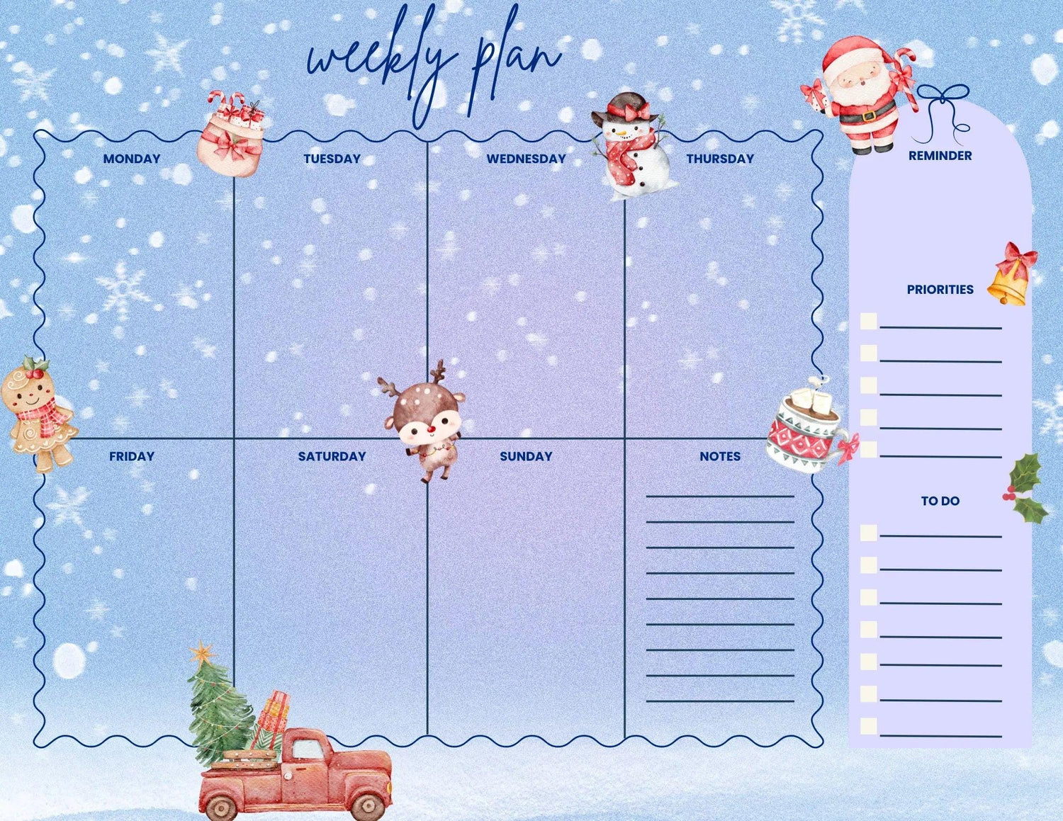 Truckin’ Through Christmas Large Planner Notepad 8.5&amp;quot; x 11&amp;quot; - Autumnmist Boutique