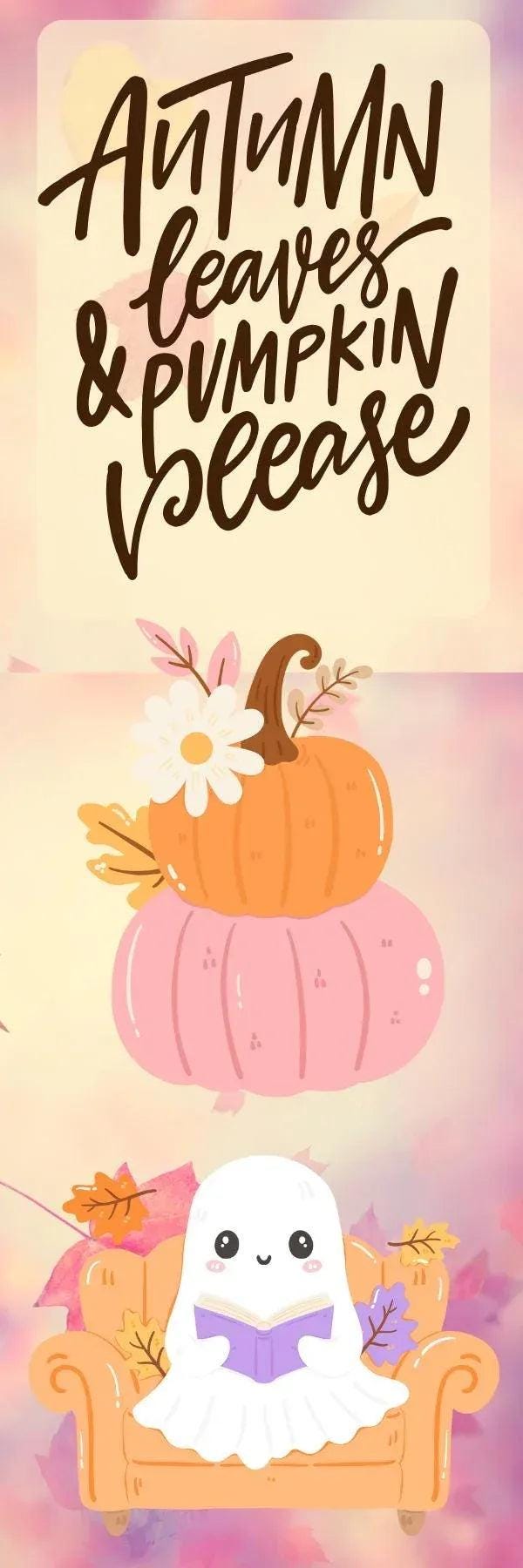 Autumn Boo Laminated Bookmark - Autumnmist Boutique