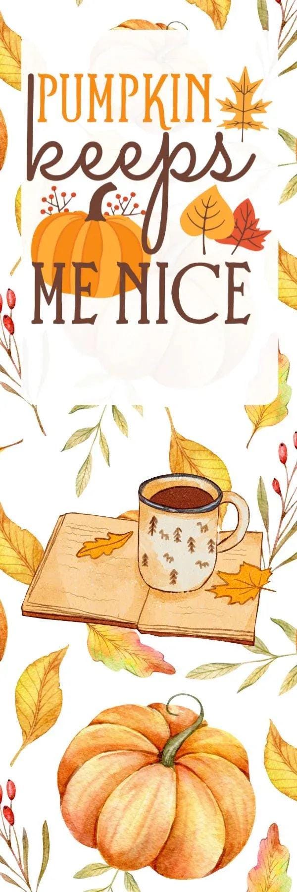 Pumpkin Nice Laminated Bookmark - Autumnmist Boutique