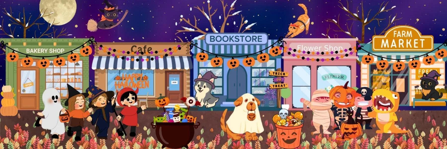 Main Street: Halloween Edition Laminated Bookmark - Autumnmist Boutique