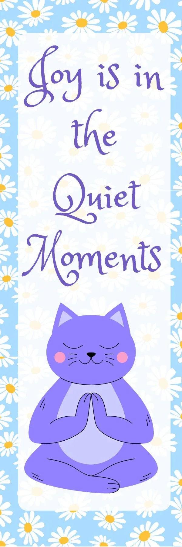 Zen Cat Laminated Bookmark - Autumnmist Boutique